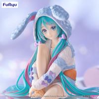 Hatsune Miku Noodle Stopper PVC Statue Hatsune Miku Rabbit Ear Hood Pajama Blue Color Ver. 14 cm - thumbnail