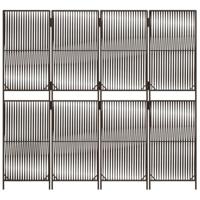Kamerscherm 4 panelen poly rattan bruin - thumbnail