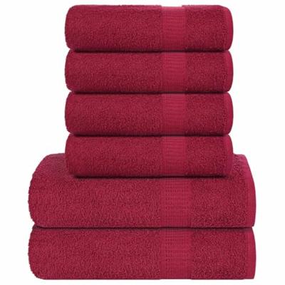 VidaXL 6-delige handdoekenset frogn 360 g/m² bordeaux VidaXL 6-delige handdoekenset frogn 360 g/m² bordeaux