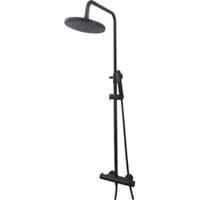 Saqu Shine regendoucheset Ø25cm mat zwart - thumbnail