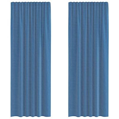 Gordijnen voile met roedezakken 2 st koningsblauw