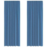 Gordijnen voile met roedezakken 2 st koningsblauw - thumbnail