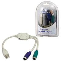 LogiLink USB 1.1 Aansluitkabel [1x USB 1.1 stekker A - 2x PS/2-bus] LogiLink - Tastatur- / Maus-Adapter - PS/2 (W) 15.00 cm - thumbnail