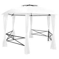 Tuinpaviljoen met gordijnen 180 g/m² 360x312x265 cm wit - thumbnail