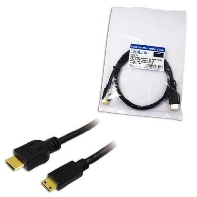 LogiLink CH0021 HDMI-kabel HDMI Aansluitkabel HDMI-A-stekker, HDMI-mini-C-stekker 1.00 m Zwart 4K UHD