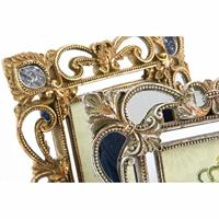 Fotolijsten DKD Home Decor 19 x 2 x 25 cm Zilverkleurig Gouden Hars Shabby Chic (2 Stuks) - thumbnail