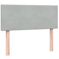 Boxspring met matras fluweel lichtgrijs 120x220 cm - thumbnail