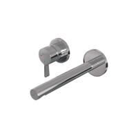Inbouw Wastafelmengkraan Brauer Chrome Edition Coldstart Rechte Uitloop Halfronde Hendel Links Chroom Met Rozetten - thumbnail