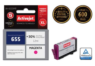 Activejet AH-655MR inkt (vervanging HP 655 CZ111AE; Premium; 12 ml; rood)
