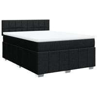 Boxspring met matras stof zwart 160x200 cm - thumbnail