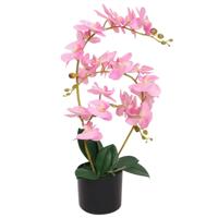 Kunstplant orchidee met pot 65 cm roze - thumbnail
