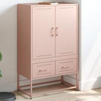 Hoge kast 68x39x111,5 cm staal roze - thumbnail
