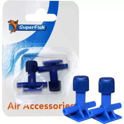 Superfish Luchtslang Kraan 2-pack - Precieze Luchtstroomregeling voor 4/6 mm Vijverslang, Eenvoudig & Duurzaam - thumbnail