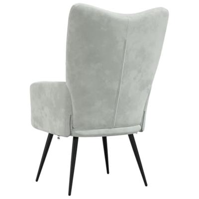 Relaxstoel fluweel lichtgrijs Relaxstoel fluweel lichtgrijs