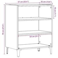 Dressoir 57x35x75 cm bewerkt hout oud houtkleurig - thumbnail