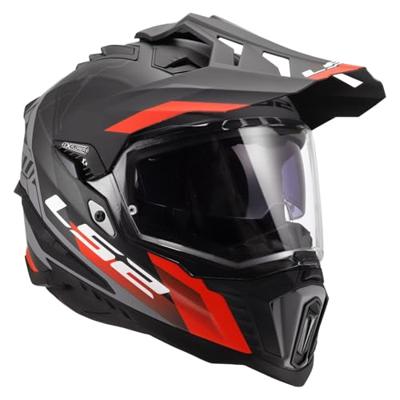LS2 endurohelm "mx701 explorer hexa" helmet mx701 explorer hexa matt black/red/grey