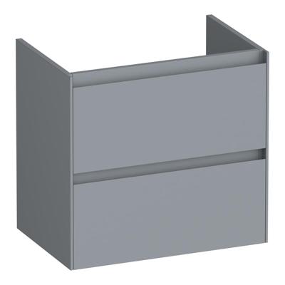 Brauer Inspire - Onderkast Ondiep - 60 cm - met 2 Softclose Lades Greeploos en 1 Sifon Uitsparing - Mat Grijs