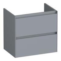 Brauer Inspire - Onderkast Ondiep - 60 cm - met 2 Softclose Lades Greeploos en 1 Sifon Uitsparing - Mat Grijs - thumbnail