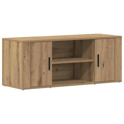 TV-kast artisanaal eikenkleurig 100 x 35 x 40 cm Bewerkt hout