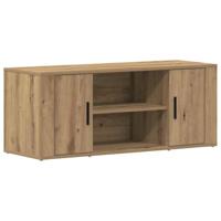 TV-kast artisanaal eikenkleurig 100 x 35 x 40 cm Bewerkt hout - thumbnail