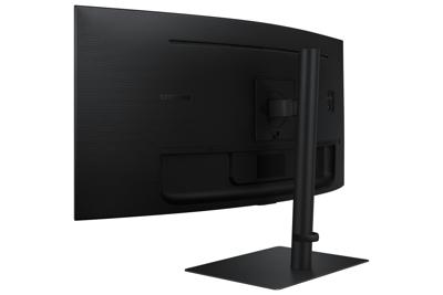 Samsung ViewFinity S65UC Curved High Resolution Monitor met luidsprekers, 34 inch, VA-paneel, 3440 x 1440 pixels, vernieuwingsfrequentie 100 Hz, responstijd 5 ms, USB-C met 90 W opladen, pivot