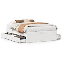 Bedframe zonder matras met lades grenenhout wit 160x200 cm - thumbnail