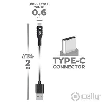 Celly -USB - Type C kabel 2 meter