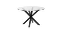 Kave Home Ronde Eettafel 'Argo' Ø119cm, kleur Zwart/Glas - thumbnail