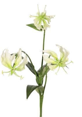 Lelie gloriosa klimlelie mini , met bloemen bladeren creme/geel kunstbloem zijde nepbloem Driesprong Collection - Driesprong collection