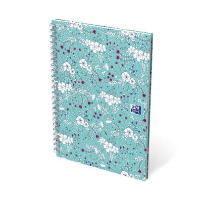 Oxford Floral hardcover spiraalschrift, ft A5, 60 vel, geruit 5 mm, 4 geassorteerde designs