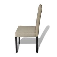 VidaXL Eetkamerstoelen 4 st stof camel - thumbnail