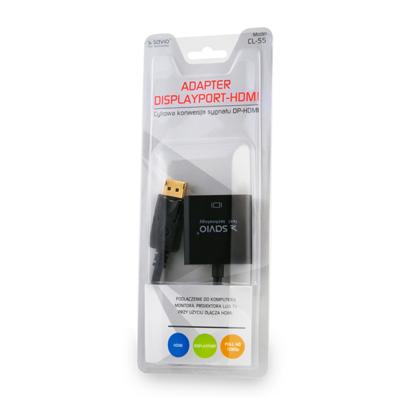 Savio CL-55 video kabel adapter 0,2 m DisplayPort HDMI Type A (Standaard) Zwart