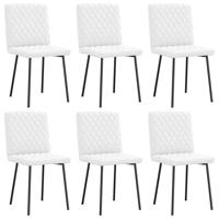Eetkamerstoelen 6 st kunstleer wit - thumbnail