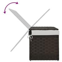 Wasmand met deksel 55,5x35x34 cm poly rattan donkerbruin - thumbnail
