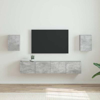 TV Wandkast 2 pcs Beton 30 x 31 x 40 cm Bewerkt hout