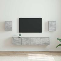TV Wandkast 2 pcs Beton 30 x 31 x 40 cm Bewerkt hout - thumbnail