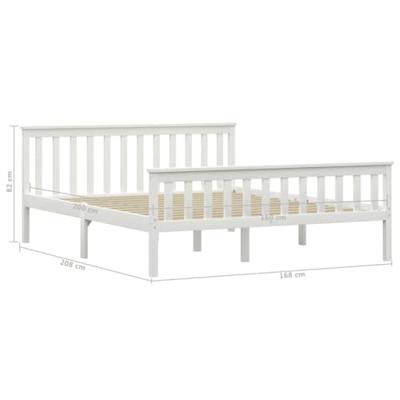Bedframe massief grenenhout wit 160x200 cm