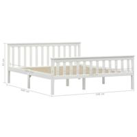 Bedframe massief grenenhout wit 160x200 cm - thumbnail