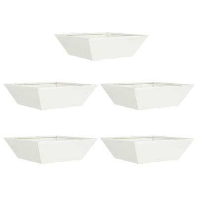 Tuin Kom Plantenbak 5 pcs Wit 50 x 50 x 15 cm Staal