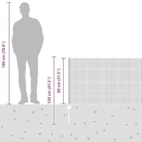 VidaXL Hek met paal grijs 0,8 x 10 m staal en pvc - thumbnail