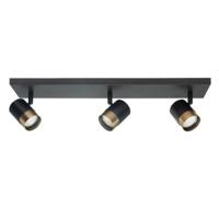 Highlight SpotSavona zwart met koper brons 3-lichts recht - S7476.32 - thumbnail