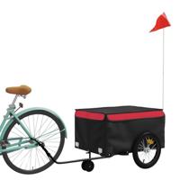 Fietstrailer 45 kg ijzer zwart en rood - thumbnail