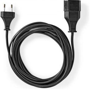 Stroomkabel | Euro Male | Euro Female | Recht | Recht | Vernikkeld | 2.00 m | Rond | PVC | Zwart