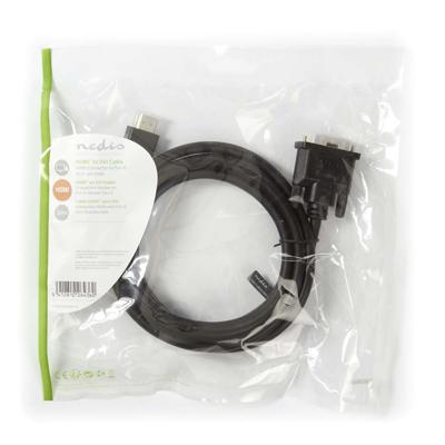 HDMI - DVI-kabel | HDMI-connector - DVI-D 24+1-pins male | 2,0 m | Zwart