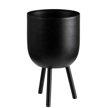 Bloempot op pootjes Liverpool - zwart - 30xØ18 cm