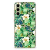 Samsung Galaxy S21FE | TPU Case | Orchidee Groen - thumbnail