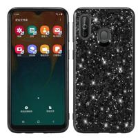 Glittery poeder schokbestendig TPU Case voor Galaxy A40 (zwart) - thumbnail