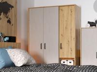 Kast BIC 3 deuren 1 lade artisan eik/zijde grijs - thumbnail