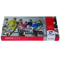Bruynzeel Van gogh acrylverf basisset met 10 kleuren in tubes van 40ml - thumbnail