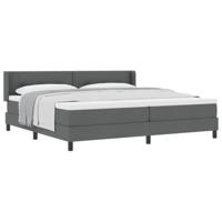 Donkergrijs Boxspringbed met Matras, 200 x 200 cm, Stof - thumbnail
